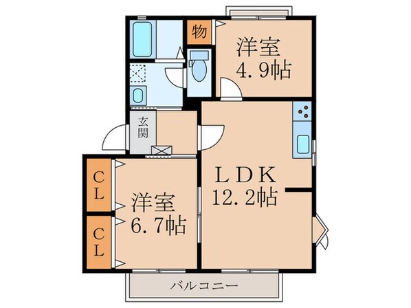 サンシティ別府Ｄ棟の物件間取画像